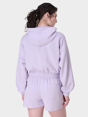 Sweaty Betty Purple Sand Wash Cloud Weight Crop Jumper - Image 2 of 6