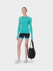 Sweaty Betty Blue Athlete Seamless Workout Long Sleeve Top - Image 3 of 7