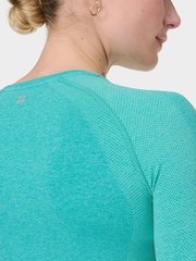 Sweaty Betty Blue Athlete Seamless Workout Long Sleeve Top - Image 5 of 7