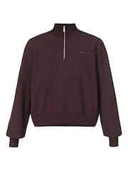 Sweaty Betty Brown Revive Crop Half Zip Sweatshirt - Image 6 of 6