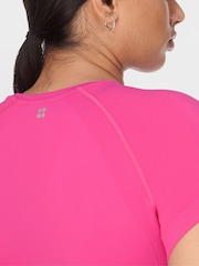 Sweaty Betty Fuchsia Pink Athlete Seamless Workout T-Shirt - Image 2 of 6