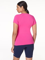 Sweaty Betty Fuchsia Pink Athlete Seamless Workout T-Shirt - Image 4 of 6