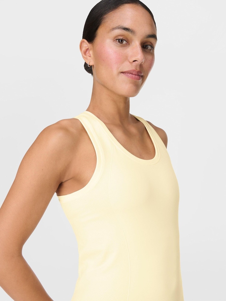 Sweaty Betty Yellow Athlete Seamless Workout Tank Top - Image 5 of 6