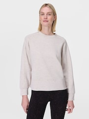 Sweaty Betty Cream Wind Down Crew Neck Pullover Jumper - Image 1 of 7