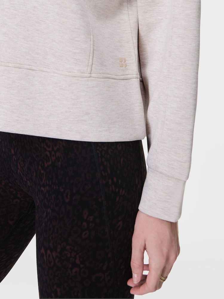 Sweaty Betty Cream Wind Down Crew Neck Pullover Jumper - Image 6 of 7