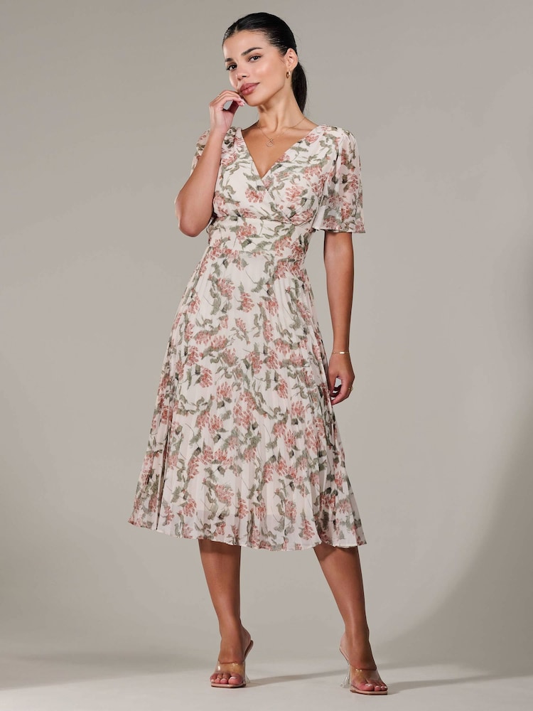 Jolie Moi White Petite Petite Chiffon Pleated Midaxi Dress - Image 1 of 6