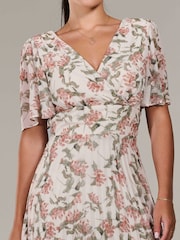 Jolie Moi White Petite Petite Chiffon Pleated Midaxi Dress - Image 3 of 6