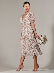 Jolie Moi White Petite Petite Chiffon Pleated Midaxi Dress - Image 4 of 6