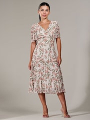 Jolie Moi White Petite Petite Chiffon Pleated Midaxi Dress - Image 5 of 6