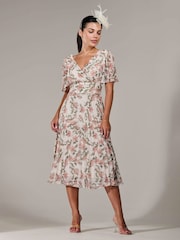 Jolie Moi White Petite Petite Chiffon Pleated Midaxi Dress - Image 6 of 6