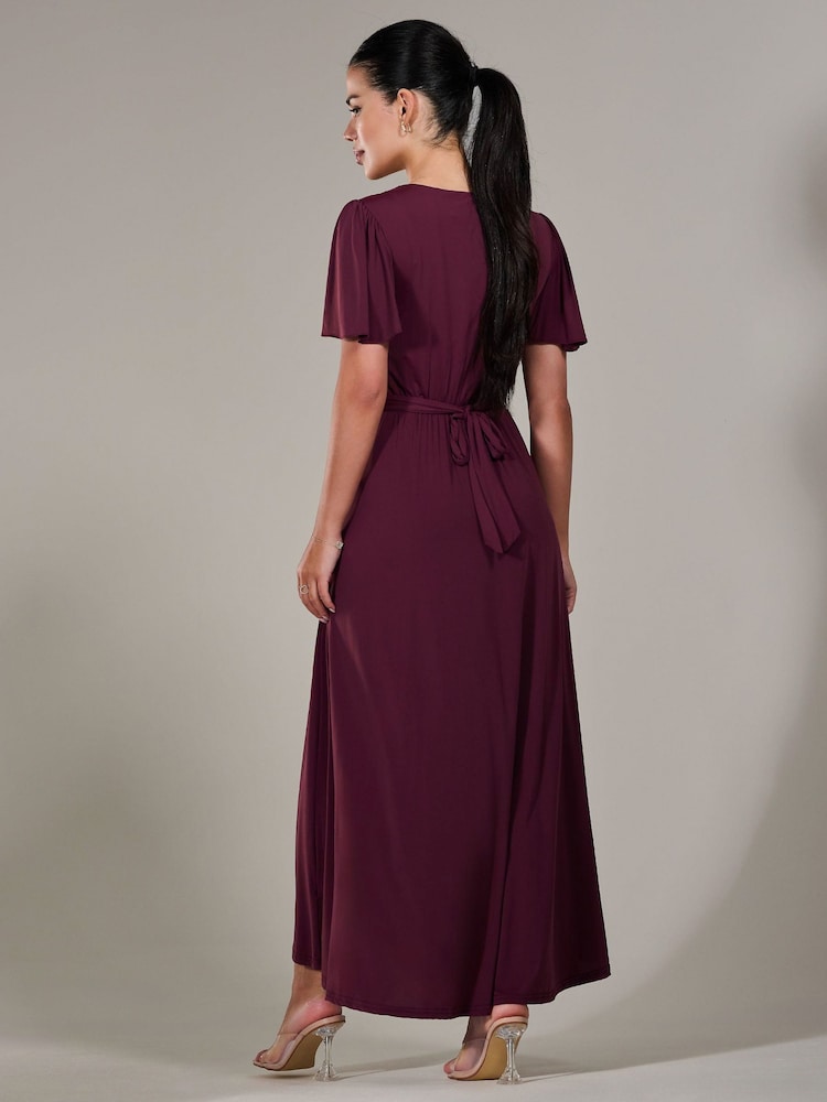Lila - Jolie Moi Kurzarm-Maxikleid aus weichem, seidigem Jersey - Bild 2 von 6 Lila - Jolie Moi Kurzarm-Maxikleid aus weichem, seidigem Jersey - Bild 2 von 6