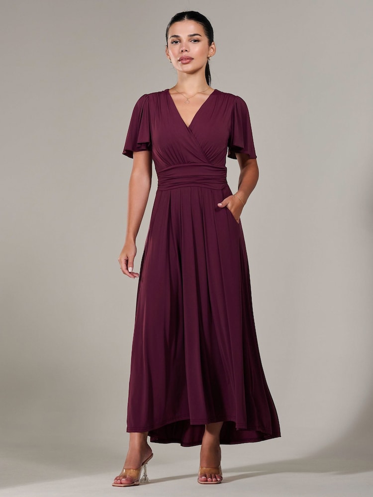 Lila - Jolie Moi Kurzarm-Maxikleid aus weichem, seidigem Jersey - Bild 6 von 6 Lila - Jolie Moi Kurzarm-Maxikleid aus weichem, seidigem Jersey - Bild 6 von 6