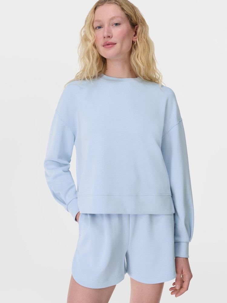 Sweaty Betty Blue Sand Wash CloudWeight Sweatshirt - Image 1 of 7