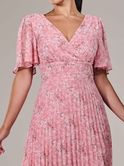 Jolie Moi Pink Petite Petite Chiffon Pleated Midaxi Dress - Image 3 of 6