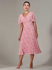 Jolie Moi Pink Petite Petite Chiffon Pleated Midaxi Dress - Image 6 of 6