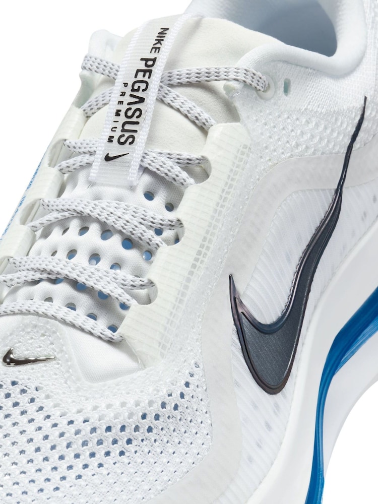 Nike White/Blue Pegasus Premium Running Trainers - Image 10 of 10 Nike White/Blue Pegasus Premium Running Trainers - Image 10 of 10