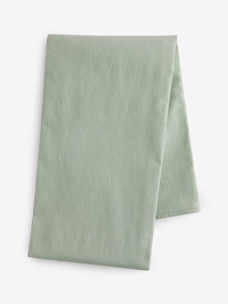 Sage Green Cotton Linen Look Wipe Clean Table Cloth - Image 4 of 4