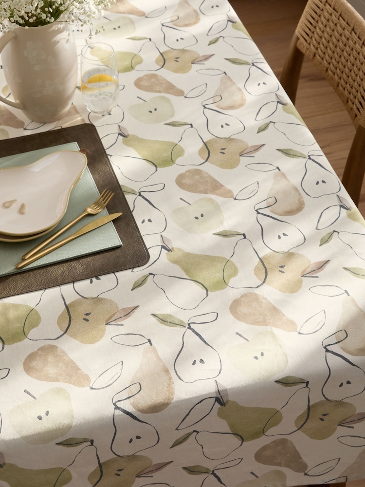 Natural Apples & Pears Wipe Clean Table Cloth - Image 1 of 5