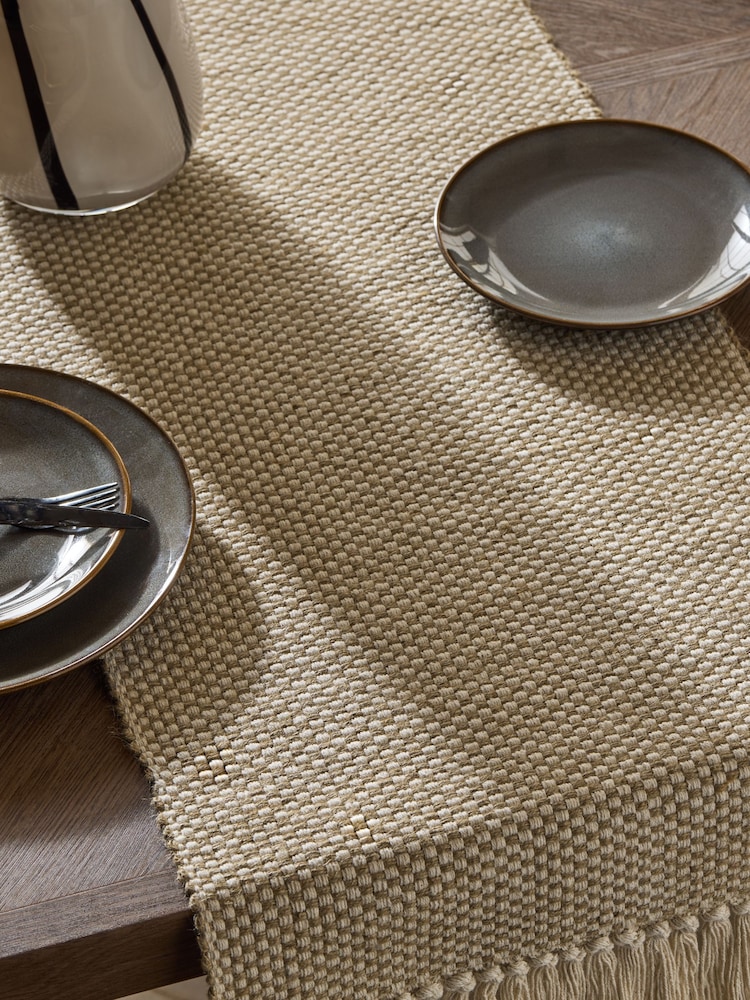Cotton and Jute Mix Dining Table Runner - Bild 2 von 4