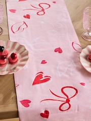Pink Heart/Bow Print Dining Table Runner - Image 3 of 5