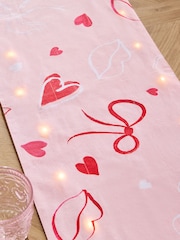 Pink Heart/Bow Print Dining Table Runner - Image 4 of 5