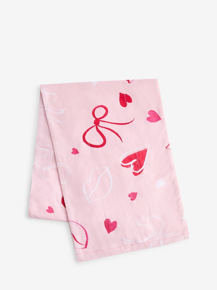 Pink Heart/Bow Print Dining Table Runner - Image 5 of 5