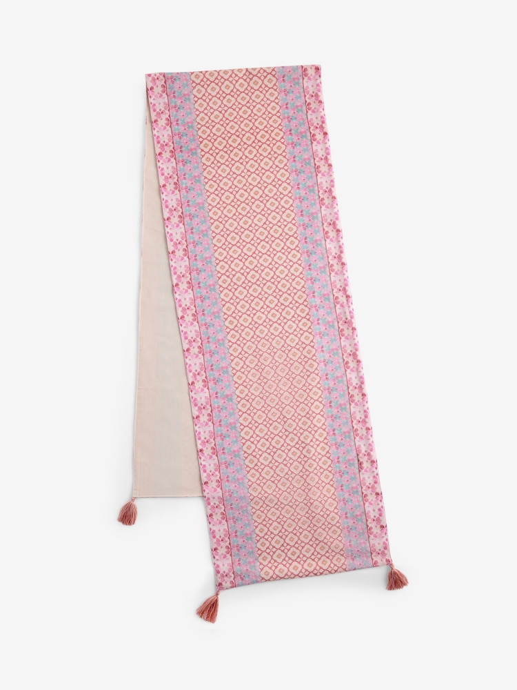 Pink Artist Floral Border Table Runner - Image 1 of 1