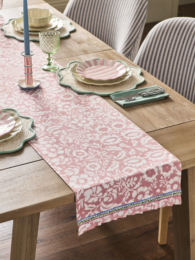 Woodblock Kitchen Table Runner - Bild 1 von 4