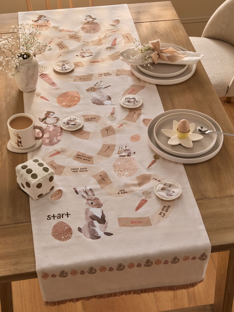 Easter Bunny Rabbit Game Dining Table Runner - Obraz 1 z 4