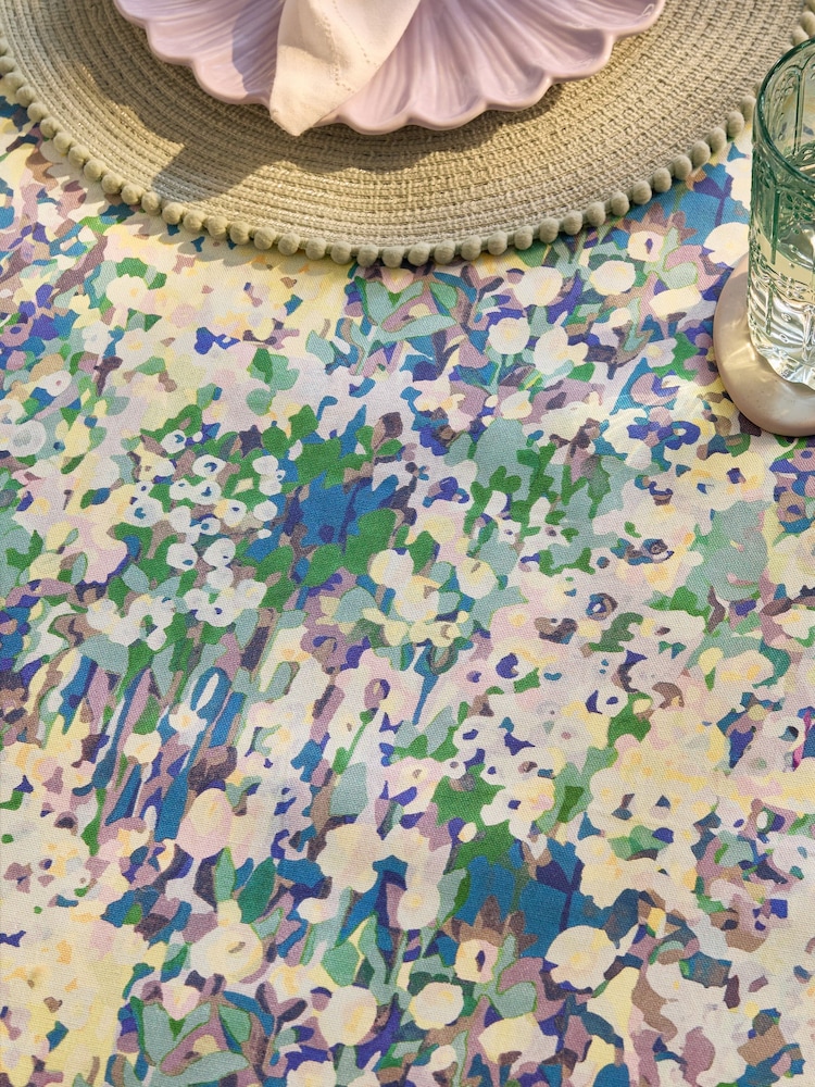 Purple Floral Wipe Clean Table Cloth - Image 2 of 3