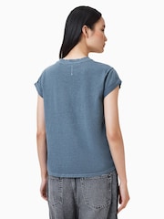 AllSaints Flint Stone Blue Anna 100% Organic Cotton T-Shirt - Image 2 of 5