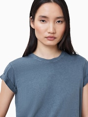 AllSaints Flint Stone Blue Anna 100% Organic Cotton T-Shirt - Image 4 of 5