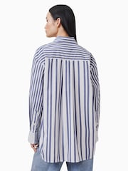 AllSaints White Shannon Stripe 100% Organic Cotton Shirt - Image 2 of 7