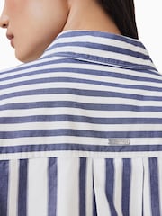 AllSaints White Shannon Stripe 100% Organic Cotton Shirt - Image 6 of 7