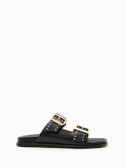 AllSaints Black Magda Stud Sandals - Image 1 of 5