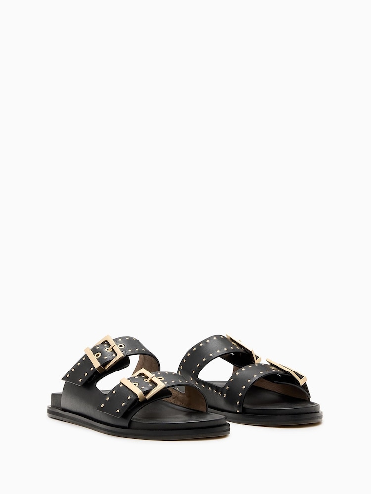 AllSaints Black Magda Stud Sandals - Image 2 of 5