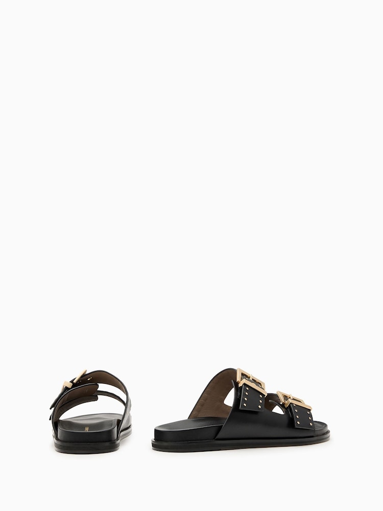AllSaints Black Magda Stud Sandals - Image 3 of 5