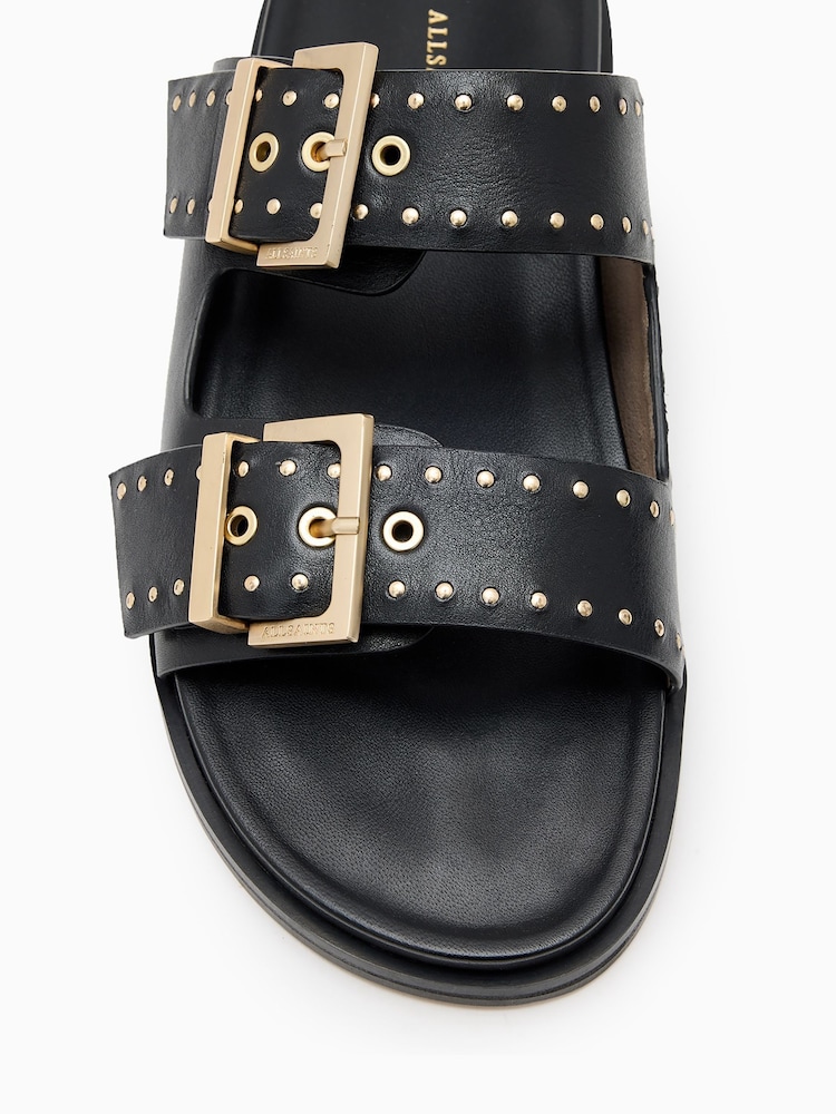 AllSaints Black Magda Stud Sandals - Image 5 of 5