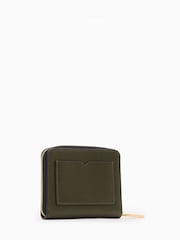AllSaints Green Lena Hex Zip Wallet - Image 5 of 5