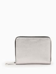 AllSaints Grey Lena Hex Zip Wallet - Image 1 of 5
