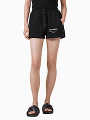 AllSaints Black Sorri 100% Organic Cotton Sweat Shorts - Image 1 of 5