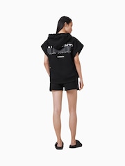 AllSaints Black Sorri 100% Organic Cotton Sweat Shorts - Image 3 of 5