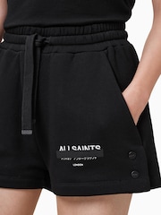 AllSaints Black Sorri 100% Organic Cotton Sweat Shorts - Image 4 of 5