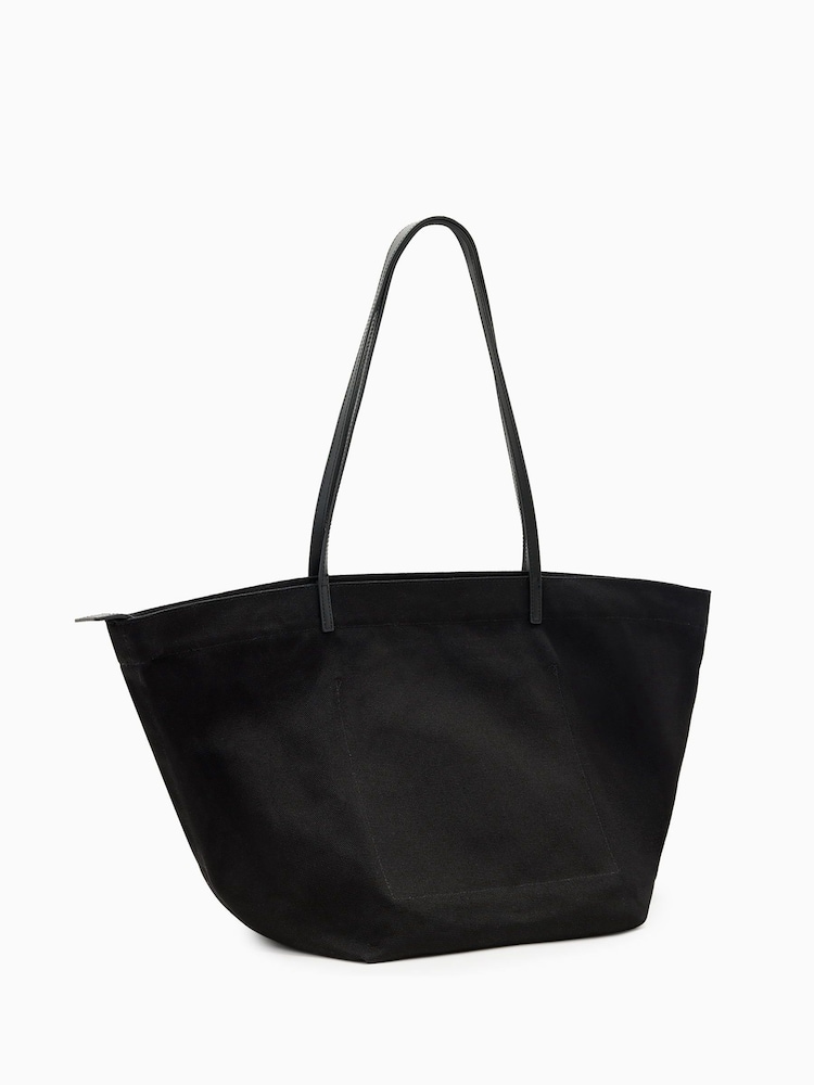 AllSaints Black Serafina Canvas Tote Bag - Image 3 of 5