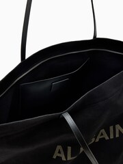 AllSaints Black Serafina Canvas Tote Bag - Image 4 of 5