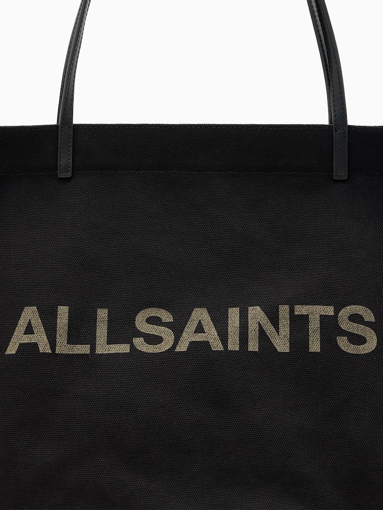 AllSaints Black Serafina Canvas Tote Bag - Image 5 of 5