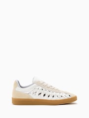 AllSaints White Velma Woven Sneakers - Image 1 of 5