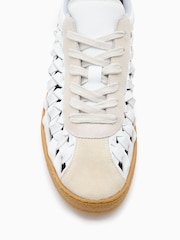 AllSaints White Velma Woven Sneakers - Image 4 of 5