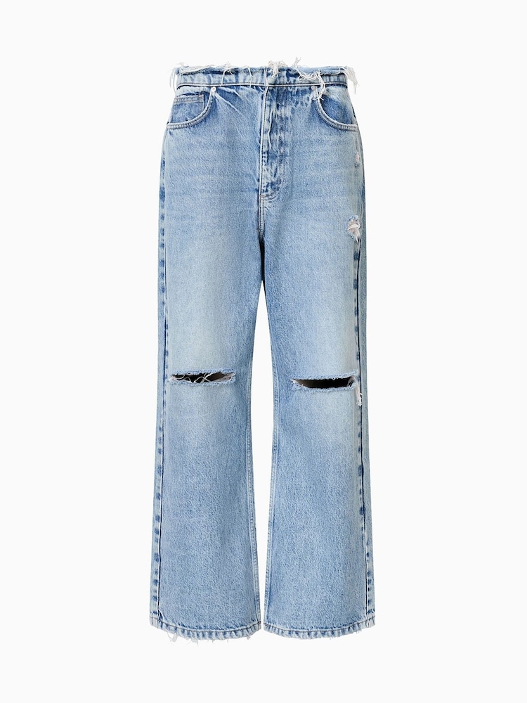 AllSaints Blue Blake Fray Jeans - Image 6 of 6