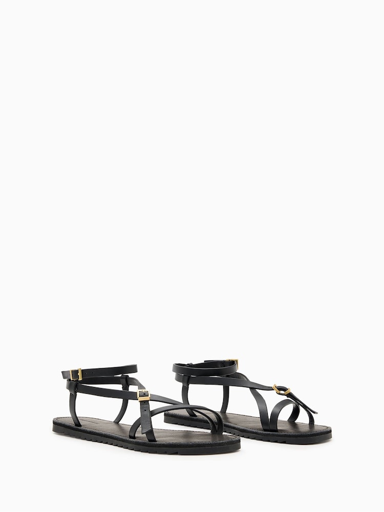 AllSaints Black Tyla Sandals - Image 2 of 5